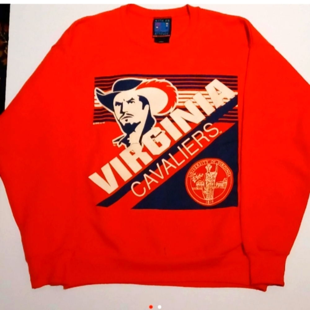 Adult Large Vintage Virginia Cavaliers Pullover Sweatshirt